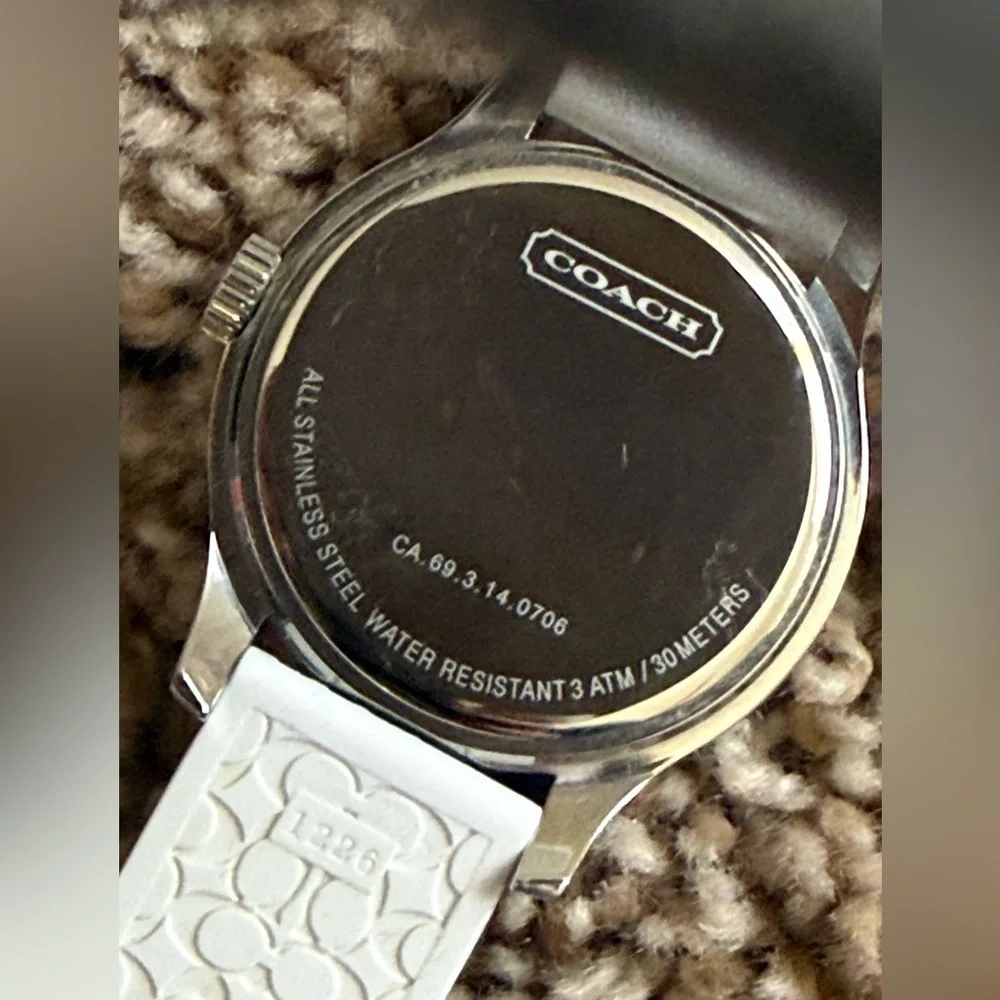 Coach White Signature Watch | Stainless Steel | Needs New Battery